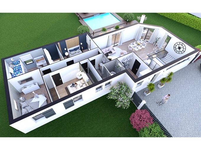 Id e De Maison Avec Quatre Grandes Chambres