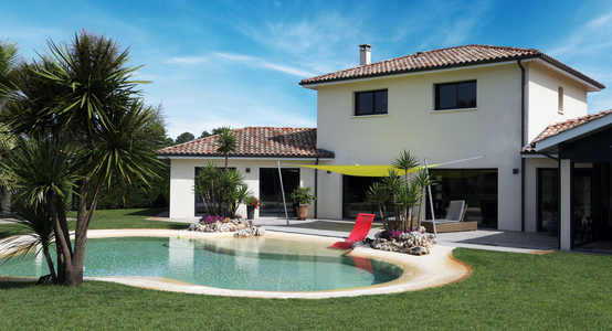 Maison à étage avec piscine dans les Landes