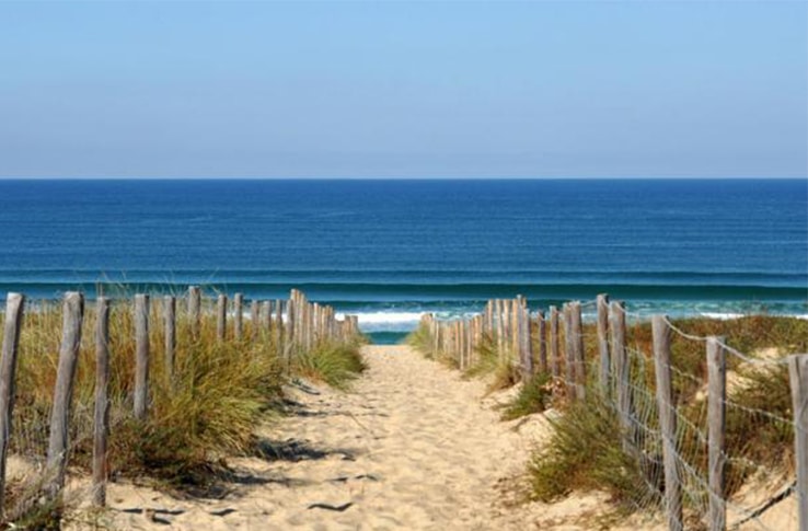 Côte des Landes avec dune et océan Atlantique