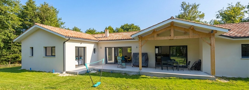Maison neuve de plain pied à Labenne avec terrasse couverte