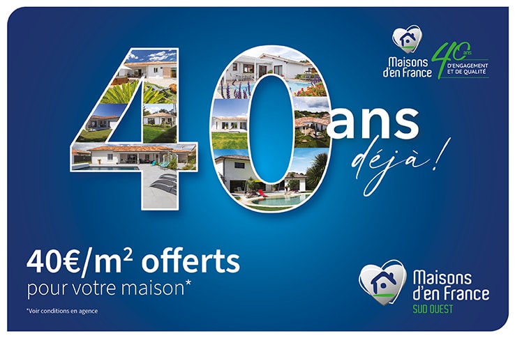 Logo des 40 ans de Maisons d'en France Sud Ouest