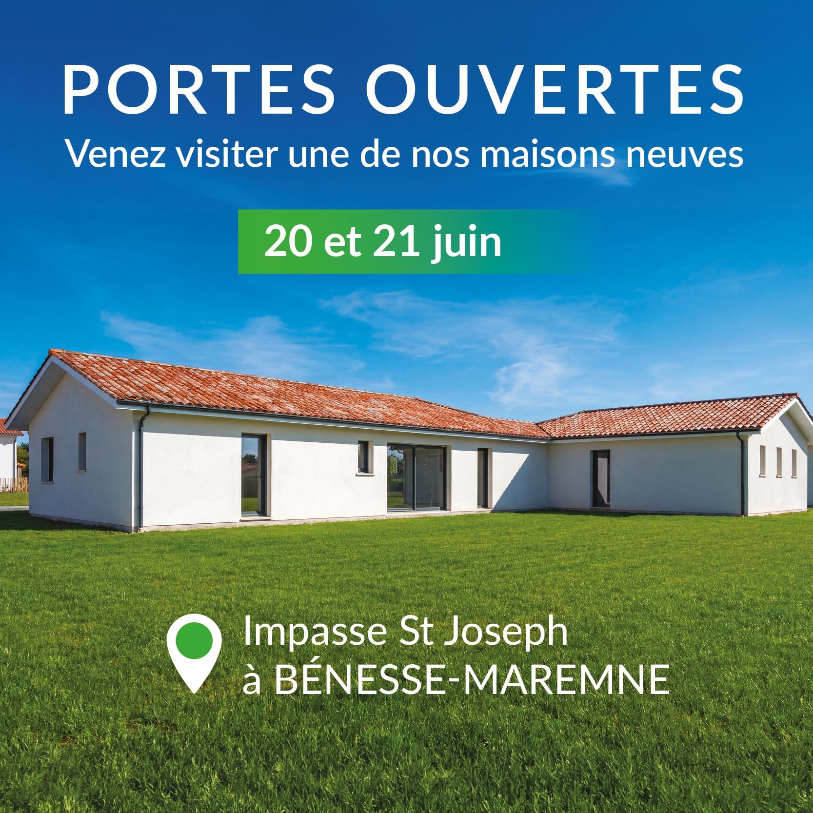 Maison en L avec garage à Bénesse-Maremne pour portes ouvertes